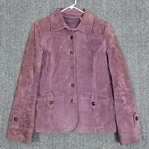 I.E. Relaxed Jacket Womens Medium Lavender Suede Leather